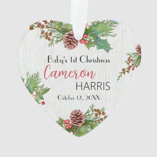 Rustic Baby's 1st Christmas Milestone Photo (dos)