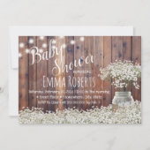 Rustic Baby's Baby shower met de ringbandlampjes Kaart (Voorkant)