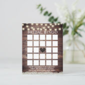 Rustic Baby's Breath Barn Wood Bridal Bingo Kaarte (Staand voorkant)