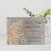 Rustic Baby's Breath Bridal Shower Invitations Kaart (Staand voorkant)
