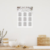 Rustic Baby's Breath Country Wedding Seating Chart Poster (Keuken)