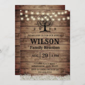 Rustic Baby's Breath Family Tree Reunion Kaart (Voorkant / Achterkant)
