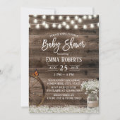 Rustic Baby's Breath Floral Barn Baby shower Kaart (Voorkant)