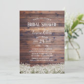 Rustic Baby's Breath Floral Barn Vrijgezellenfeest Kaart (Staand voorkant)