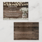 Rustic Baby's Breath Floral Hotel Accommodations Informatiekaartje (Voorkant / Achterkant)