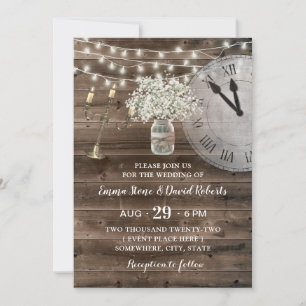 Rustic Baby's Breath Flower Barn Fairytale Wedding Kaart