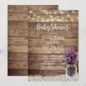 Rustic Baby's Breath Lavender Floral Baby shower Kaart (Voorkant / Achterkant)