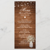 Rustic Baby's Breath Lights Menu Mariage (Devant)