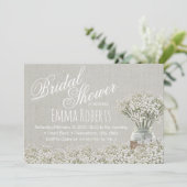 Rustic Baby's Breath Mason Jar Vrijgezellenfeest Kaart (Staand voorkant)