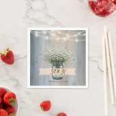 Rustic Baby's Breath Mason Jar Wedding Napkins Servet (Insitu)
