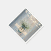 Rustic Baby's Breath Mason Jar Wedding Napkins Servet (Hoek)