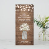 Rustic Baby's Breath Mason Jar Wedding Program Programma (Staand voorkant)