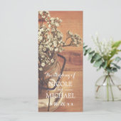 Rustic Baby's Breath Mason Jar Wedding Program Programma (Staand voorkant)