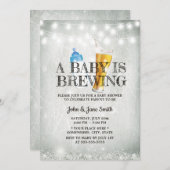 Rustic Baby's Breath String Light Beer Baby shower Kaart (Voorkant / Achterkant)