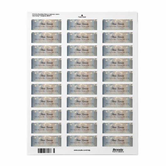 Rustic Baby's Breath String Lights Huwelijksterugk Etiket (Full Sheet)