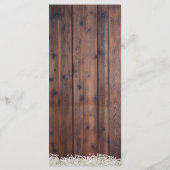 Rustic Baby's Breath & String Lights Menu Mariage (Dos)