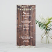 Rustic Baby's Breath & String Lights Menu Mariage (Debout devant)