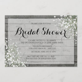 RUSTIC BABY'S BREATH VRIJGEZELLENFEEST KAART