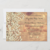 Rustic Baby's Breath Wood Wedding Invitations (Devant)