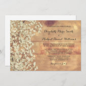 Rustic Baby's Breath Wood Wedding Invitations (Devant / Derrière)