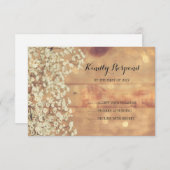 Rustic Baby's Breath Wood Wedding RSVP (Voorkant / Achterkant)
