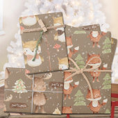 Rustic Baby's eerste kerstvierkant hol en los Inpakpapier Vel