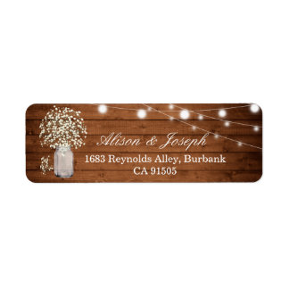 Rustic Baby's Rreath Lights Return Address Label