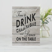 Rustic Bachelorette Time to Drink Champagne Kaart (Staand voorkant)