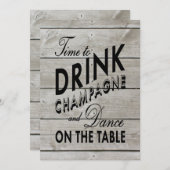 Rustic Bachelorette Time to Drink Champagne Kaart (Voorkant / Achterkant)