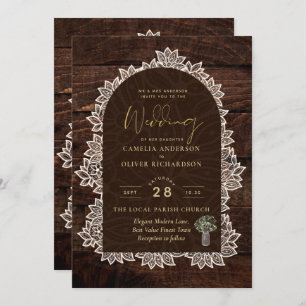 Rustic Backyard Woodland Wedding Wood Lace Kaart