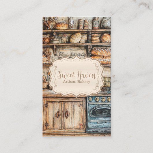 Rustic Bakery Junk Journal Carte de visite (Devant)