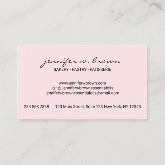 Rustic Bakery Macaroon Retro Visitekaartje (Achterkant)