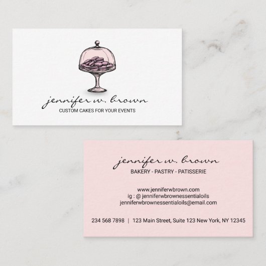 Rustic Bakery Macaroon Retro Visitekaartje (Voorkant / Achterkant)