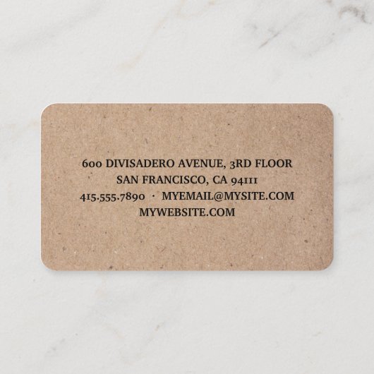 Rustic Bakery Visitekaartje | Kraft (Achterkant)