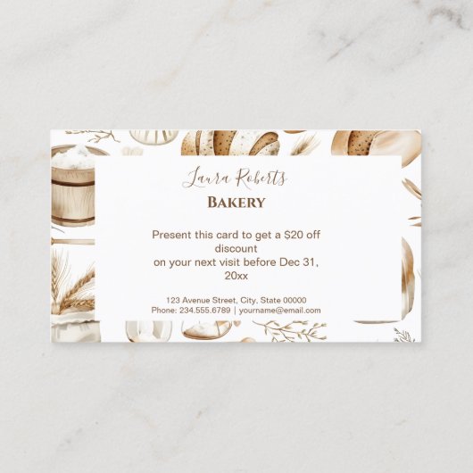 Rustic Baking Business Kortingskaartje (Achterkant)
