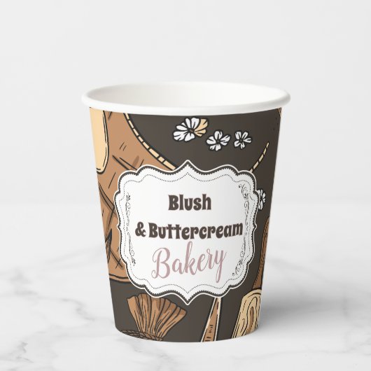 Rustic Baking Business Papieren Bekers (Achterkant)