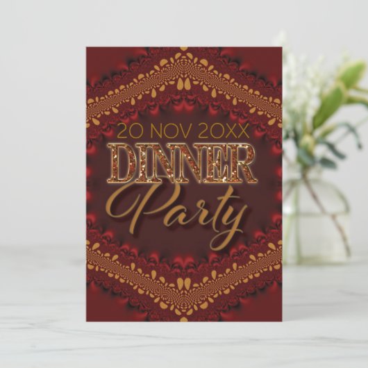 Rustic Bali Sparkle Dinner Party Invitations (Debout devant)