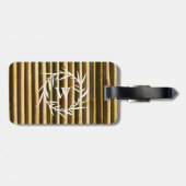 Rustic Bamboo Monogram Vertical Lines Pattern Bagagelabel (Achterkant horizontaal)