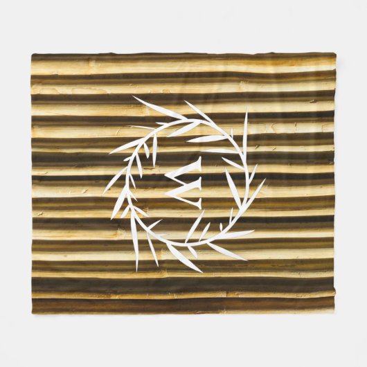 Rustic Bamboo Monogram Vertical Lines Pattern Fleece Deken (Voorkant (Horizontaal))