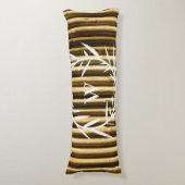 Rustic Bamboo Monogram Vertical Lines Pattern Lichaamskussen (Voorkant Verticaal)