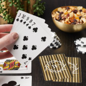 Rustic Bamboo Monogram Vertical Lines Pattern Pokerkaarten (Insitu)
