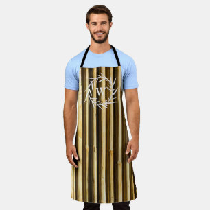 Rustic Bamboo Monogram Vertical Lines Pattern Schort