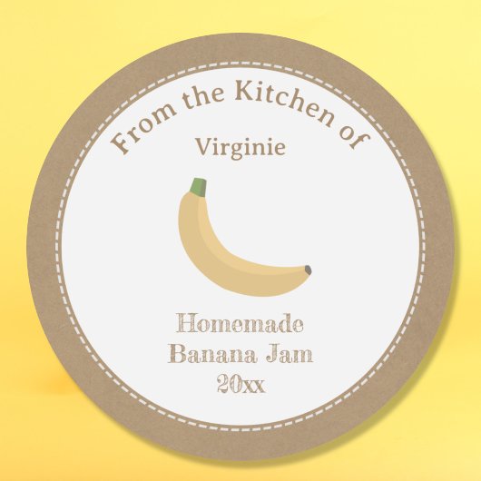 Rustic Banana Jam Label Sticker