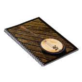 Rustic Banjo Music Instrument on Wood Notitieboek (Rechterzijde)