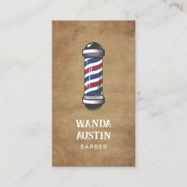 Rustic Barber Pole Barbershop Visitekaartje