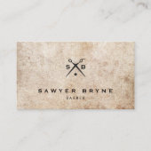 Rustic Barber Shop Scissors Appointment Afsprakenkaartje (Voorkant)