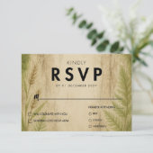 Rustic Bark en Moss Forest Wedding RSVP Kaart