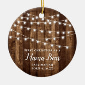 Rustic Barn - Aangepast Beer voor eerste kerstmamm Keramisch Ornament (Voorkant)