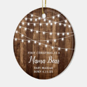 Rustic Barn - Aangepast Beer voor eerste kerstmamm Keramisch Ornament (Links)