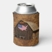 Rustic Barn American Flag Blikjeskoeler (Blikje Achterkant)